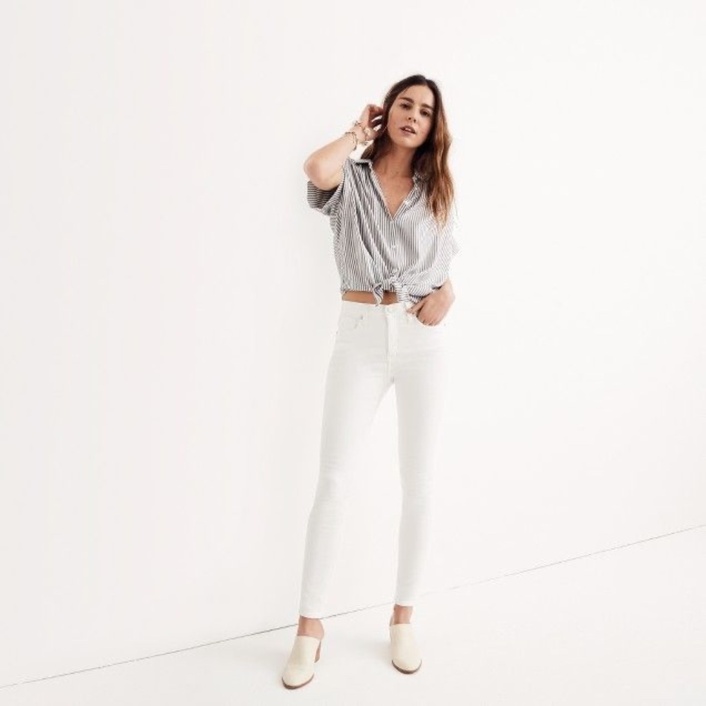 Madewell 9" high rise stretch WHITE skinny BARELY WORN like new 27